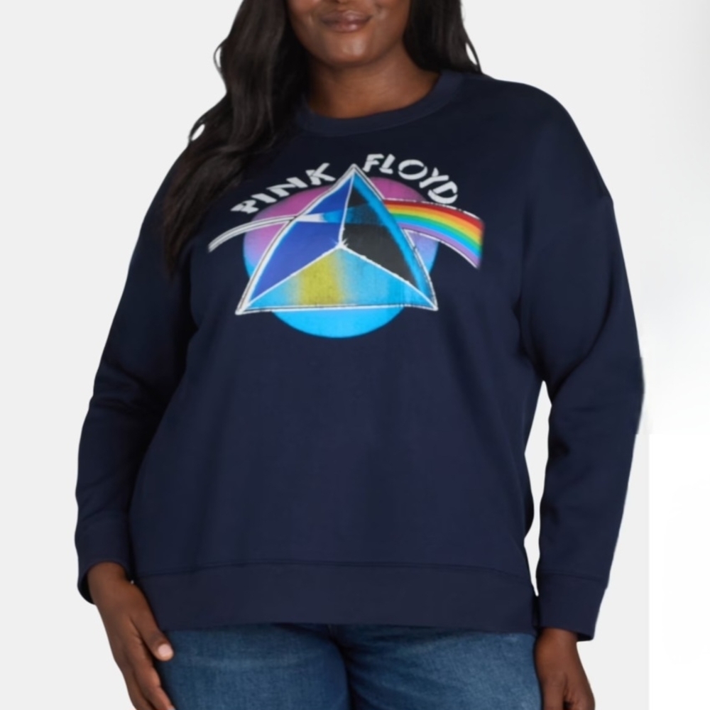 New Pink Floyd Dark Blue Womens Prism Sweatshirt From Hybrid Apparel Womens 1X
